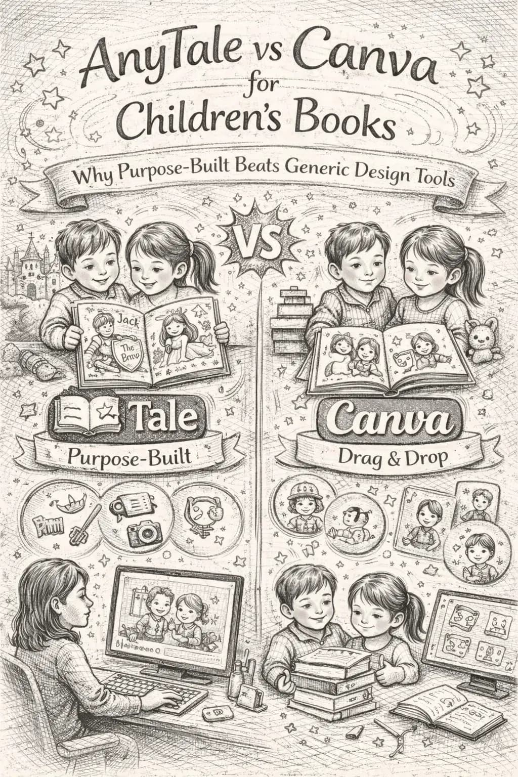 AnyTale vs Canva für Kinderbücher: Warum spezialisierte Tools besser sind